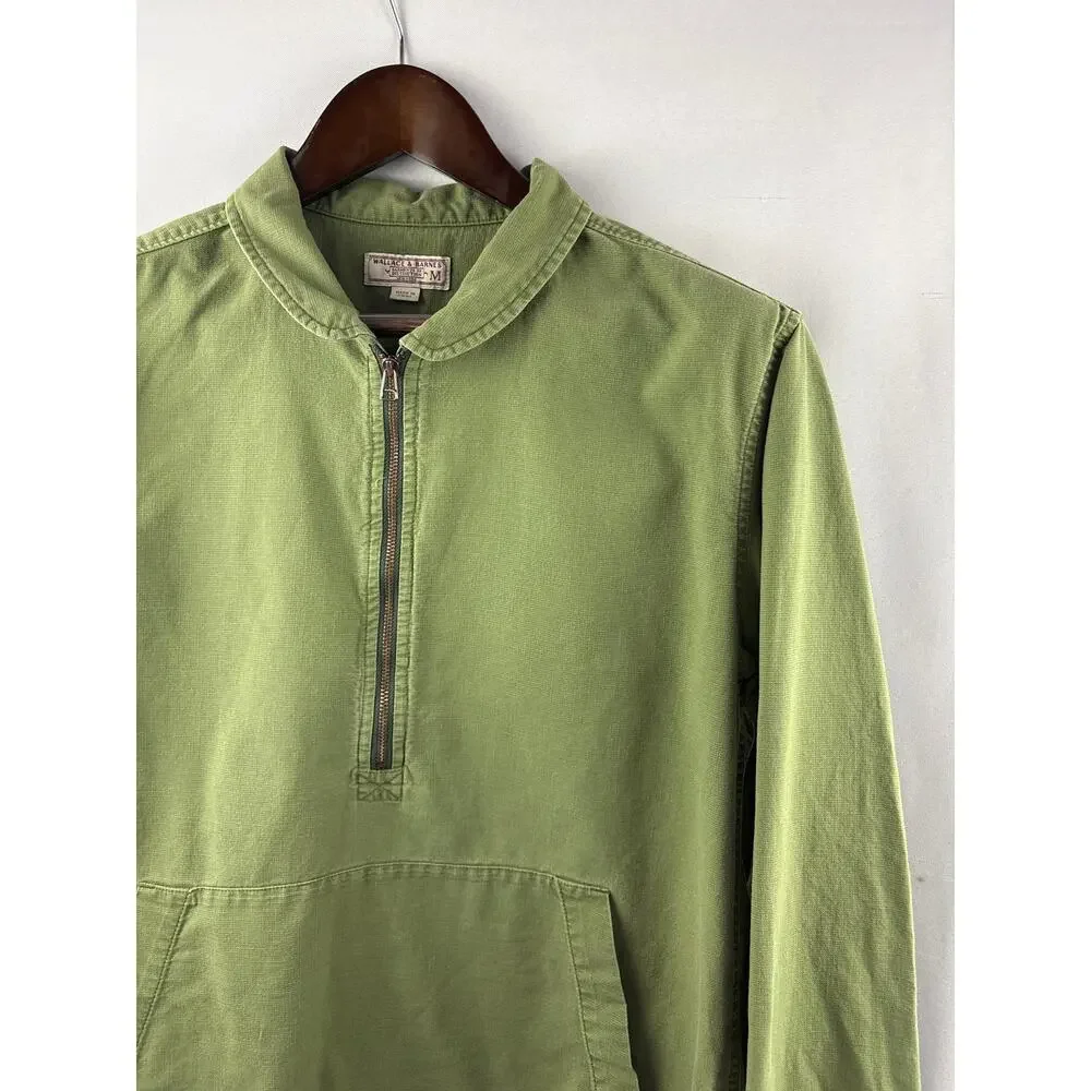 Men’s Wallace & Barnes Medium Army Green Half-Zip Shirt